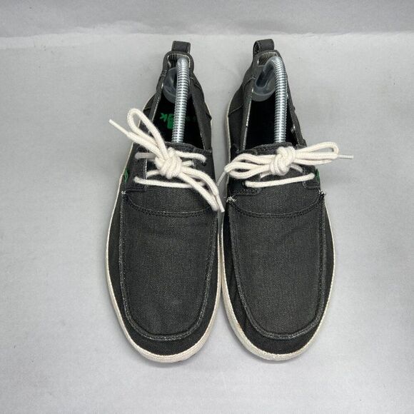 Sanuk Men's Size 8 Dark Gray Canvas Sneakers - Picture 3 of 11